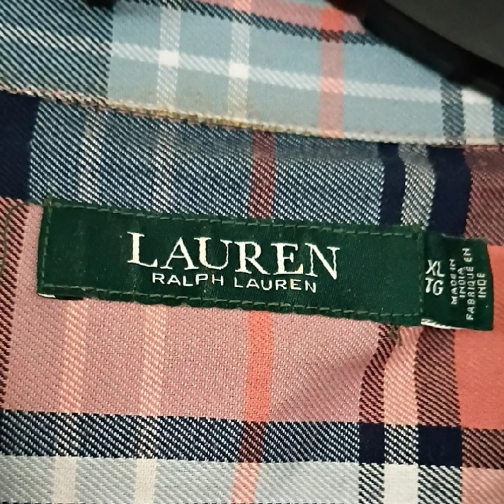 Ralph Lauren Women's Plaid Oxford Button Down Shirt, XL - Picture 6 of 10